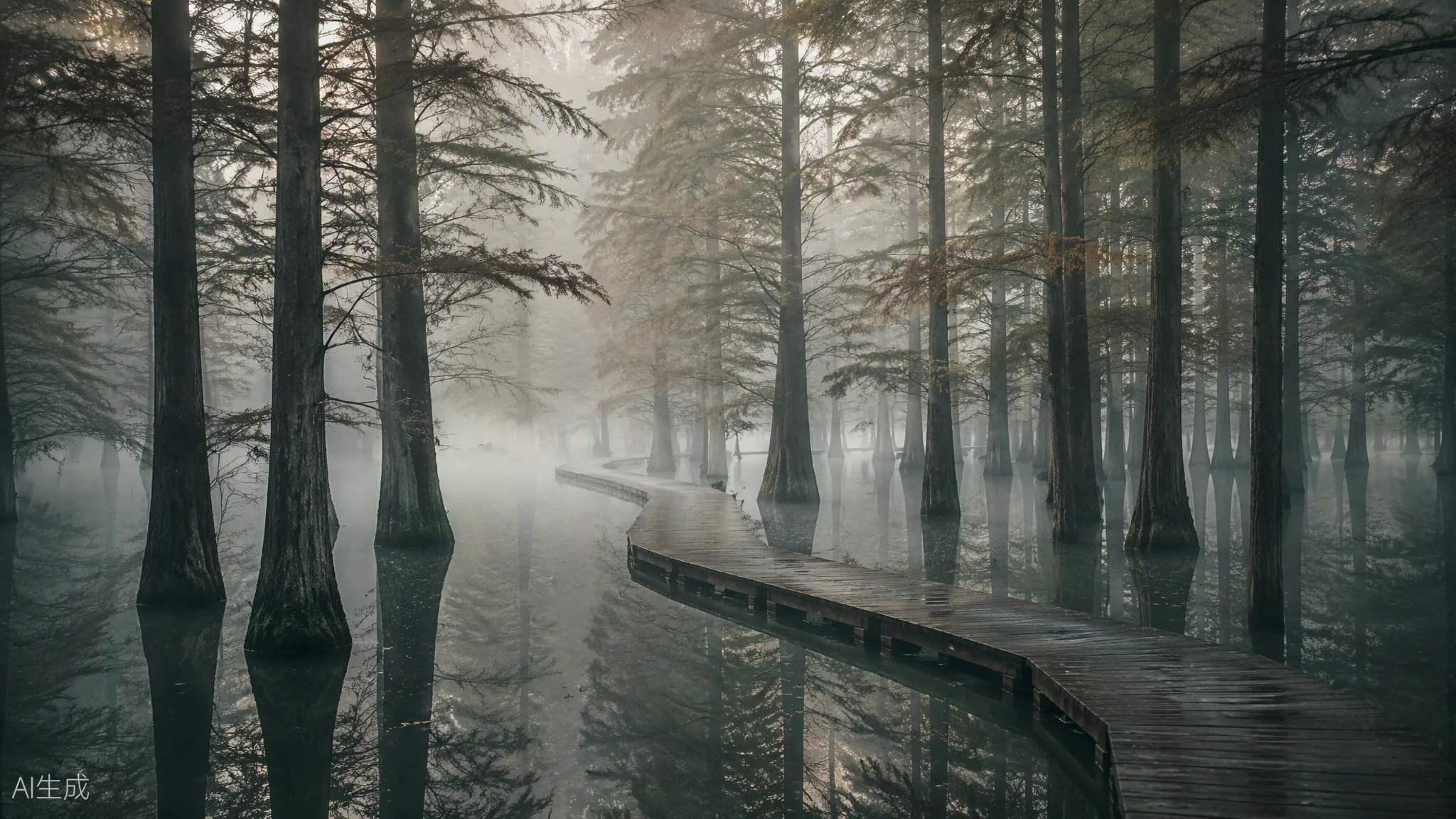 Lake and distant hills